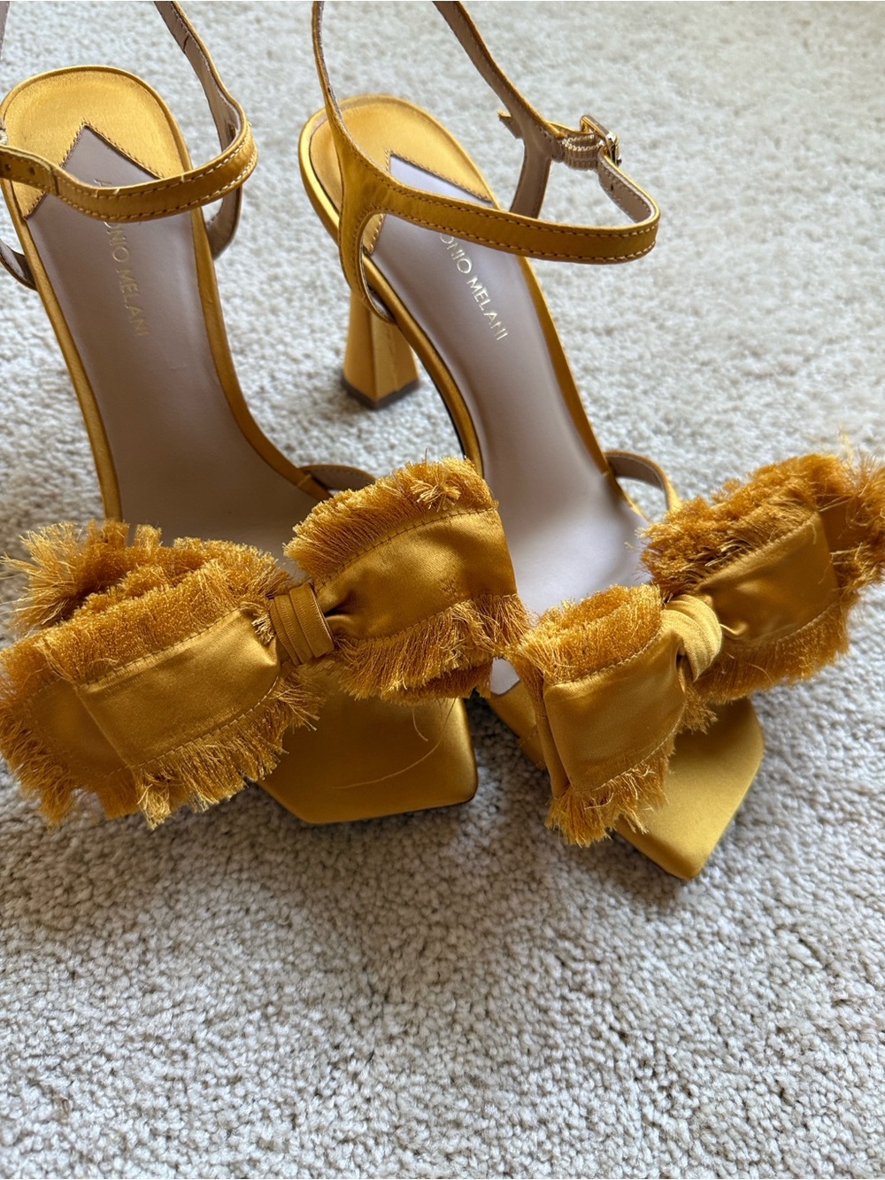 Antonio Melani Zora Satin Frayed Bow Dress Sandal - Picture 7 of 7